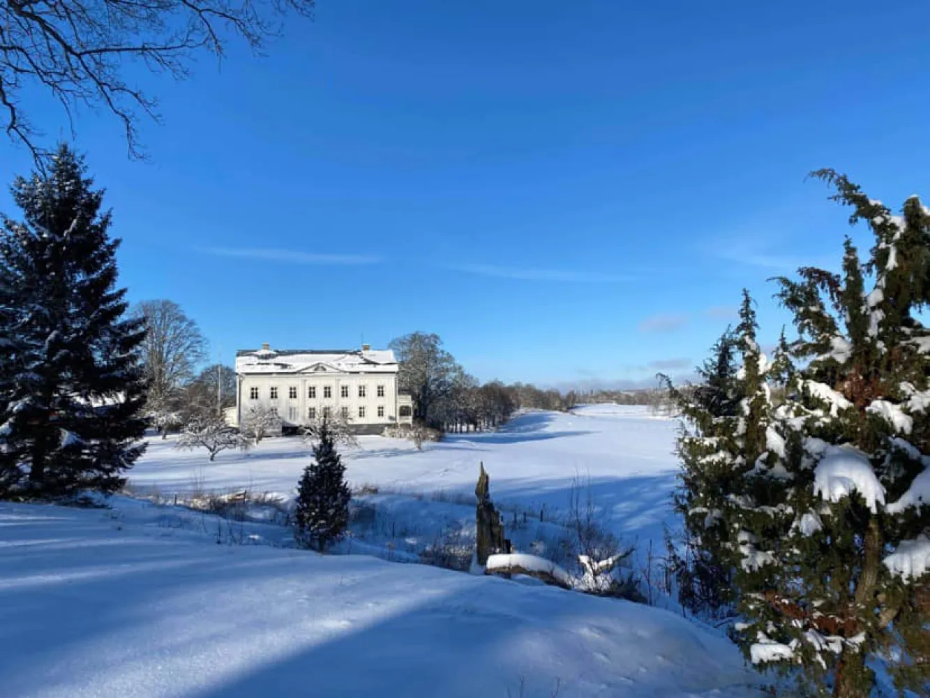 Vinter på Wallby Säteri, Vetlanda, Småland